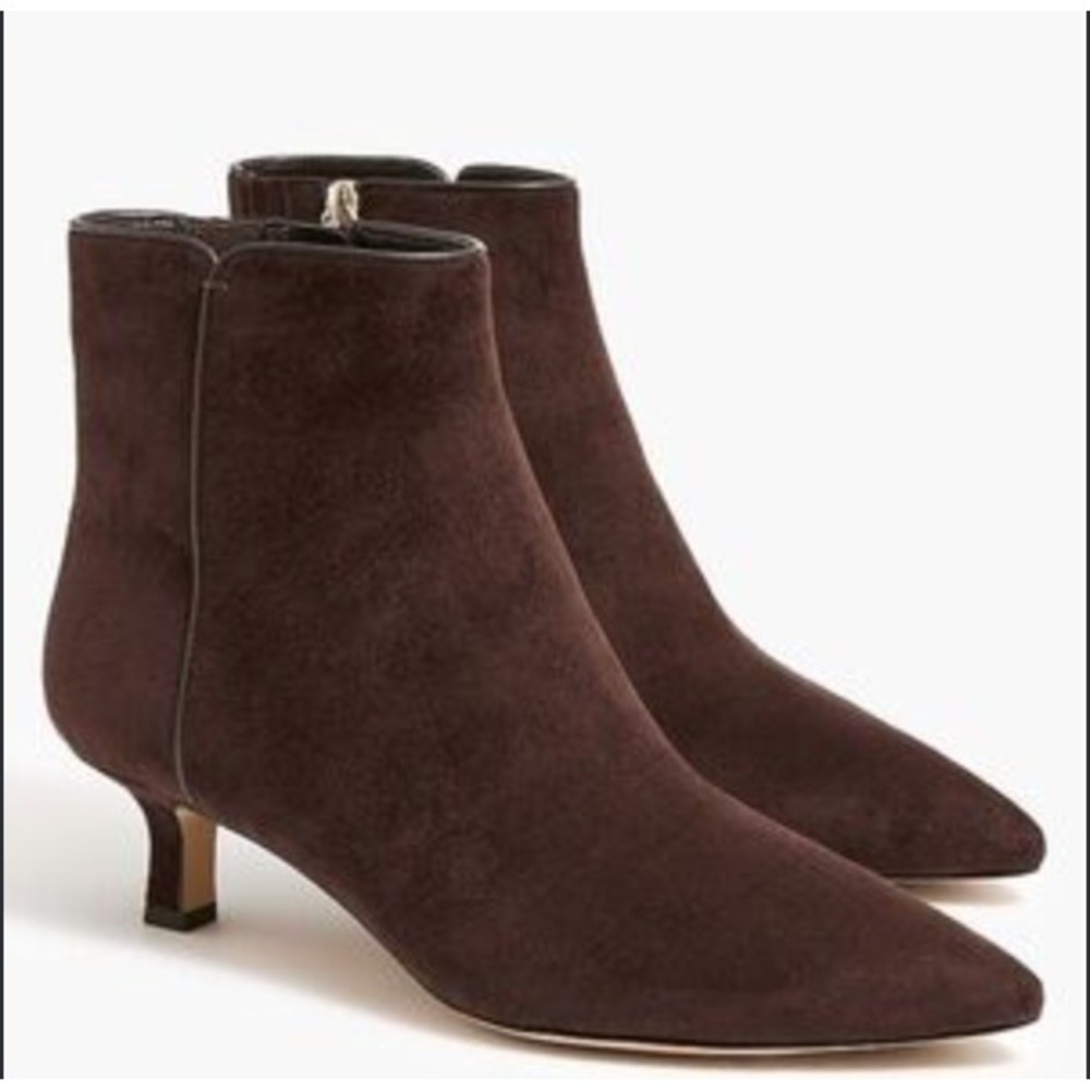 J Crew Women's Brown Microsuede Pointy Toe Bootie style CA778